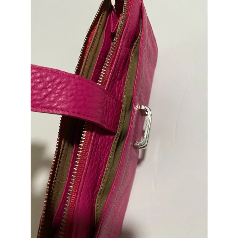 Liz Claiborne Leather Clutch Wallet Silver Chain Strap - Picture 6 of 12